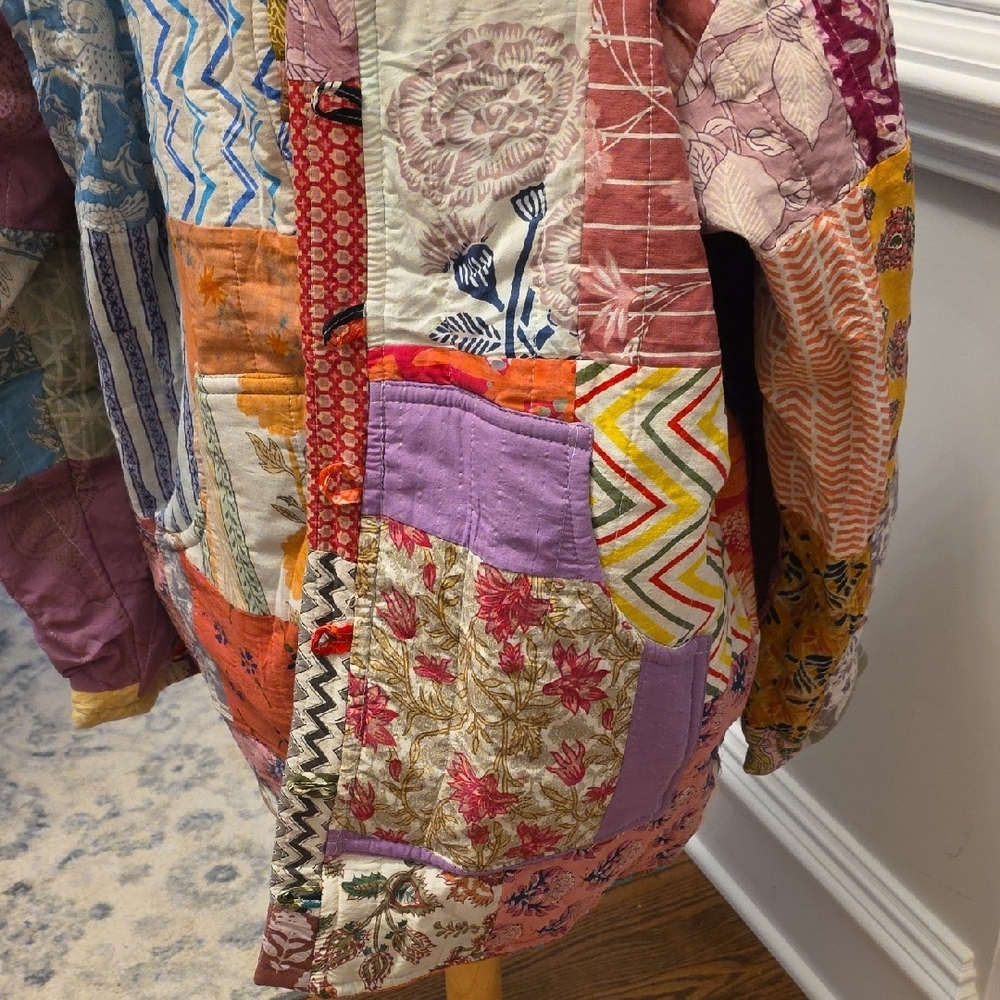 Ashley Taylor Multicolor Patchwork Toggle Jacket … - image 6